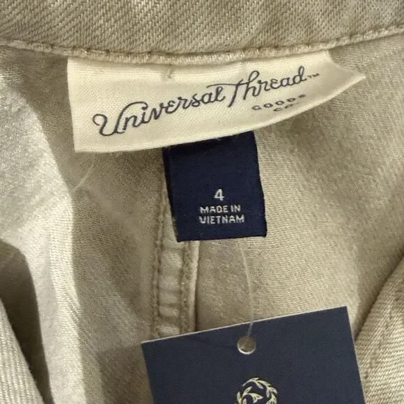 NWT Women's Denim Baggy Jumpsuit - Universal Thread Beige One Piece Size 4 - Picture 7 of 16